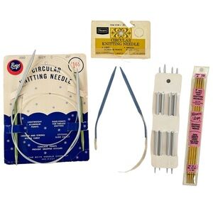Vintage Knitting Needles Circular Needles Set of 4 Boye Mod Retro Sears NEW